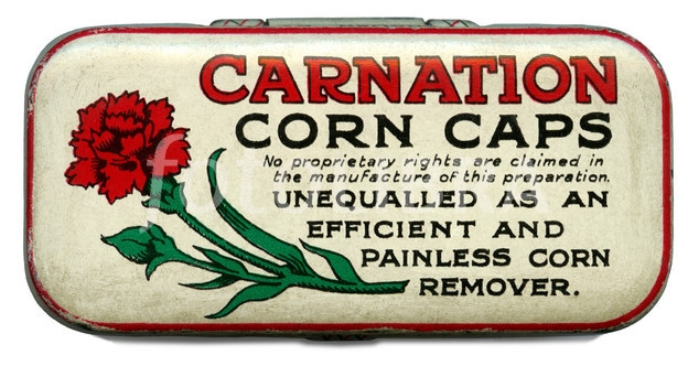 Tin of Carnation Corn Caps