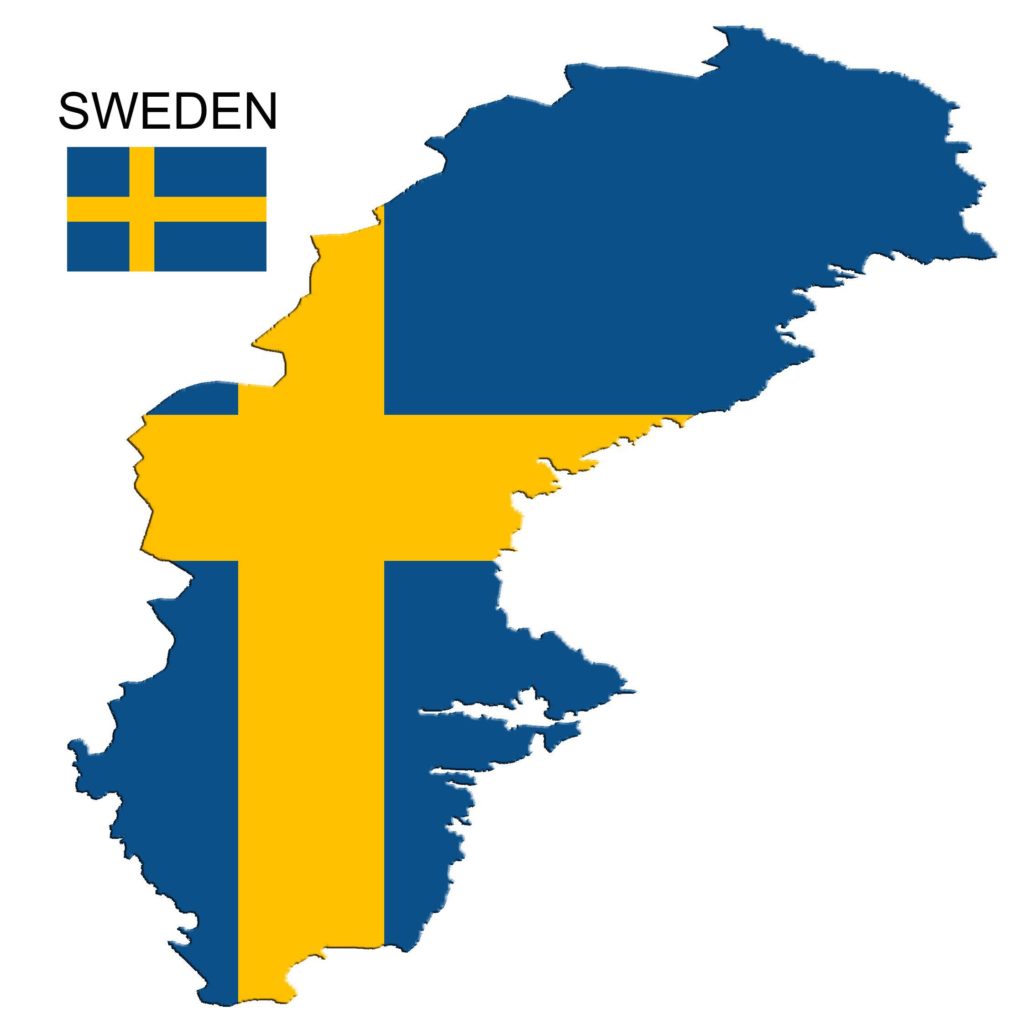 Sweden flag map